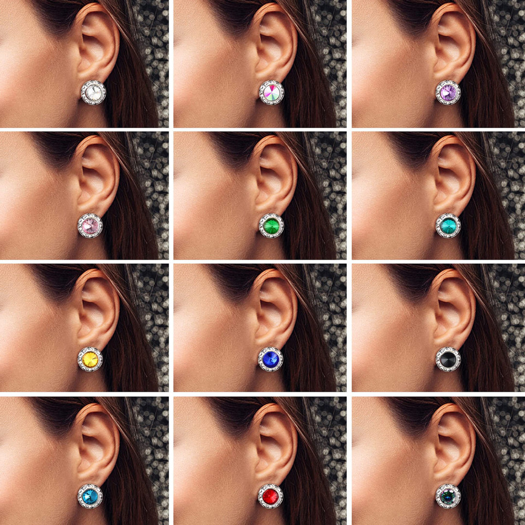 Elegant Round Crystal Stud Earrings Stornfield