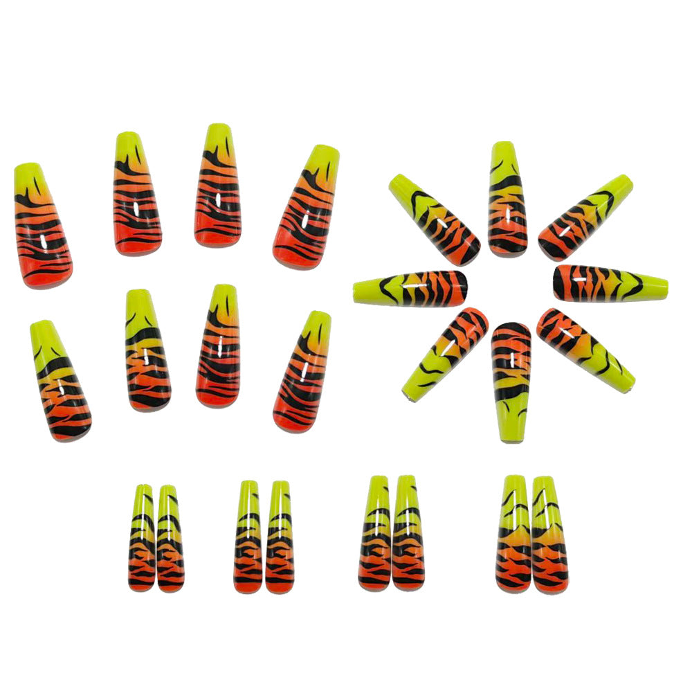 Fashionable Tiger Design Artificial Nails Stornfield