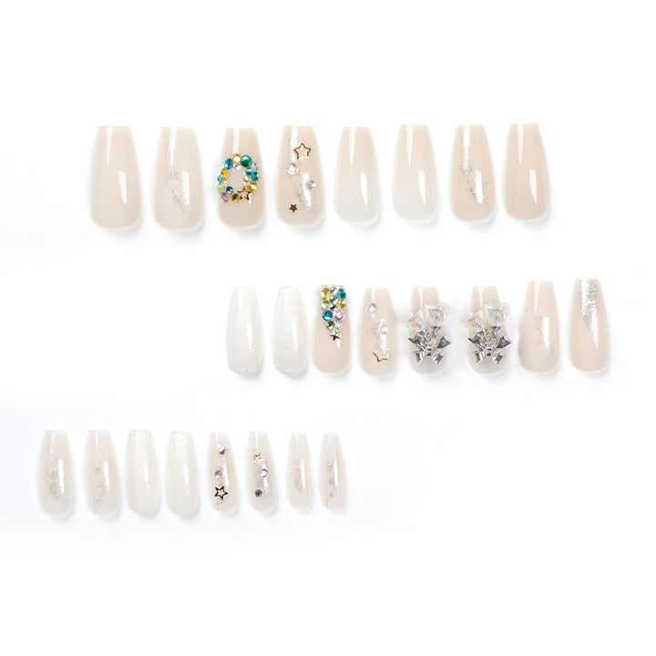 Artful nail extensions with elegant crystal embellishments Stornfield