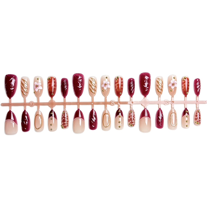 Glamorous Floral-Embellished Press-On Nail Set