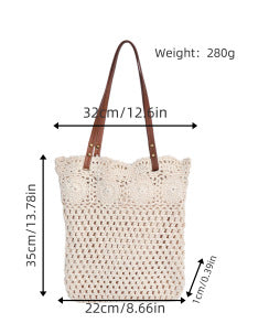 Designer shopping bag with hand-crocheted detail Stornfield