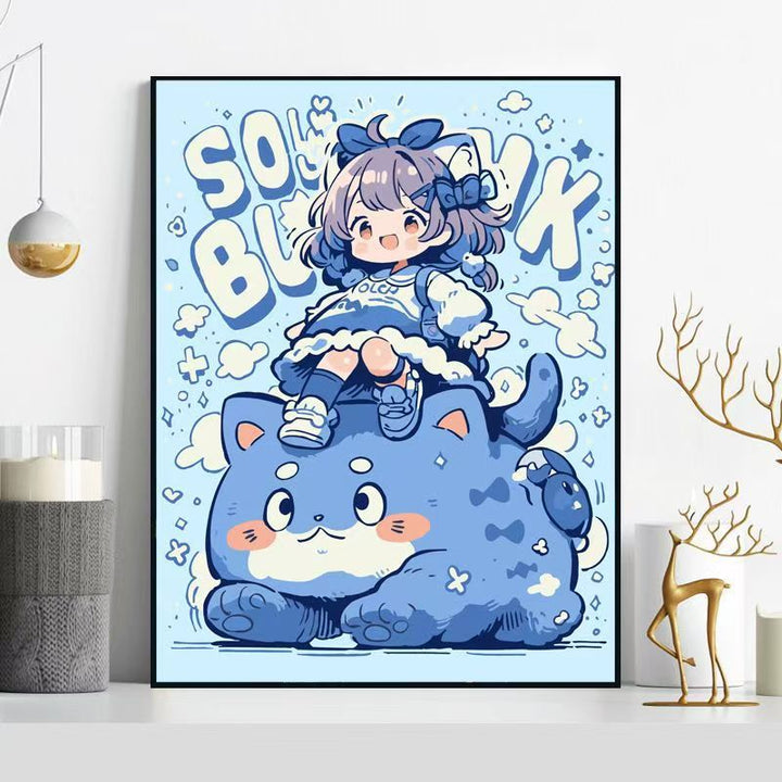 Whimsical Cat-Themed Illustration Wall Art Stornfield