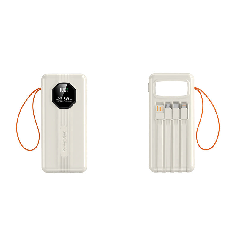 Portable power bank with integrated charging cables and intelligent fast charging function Stornfield
