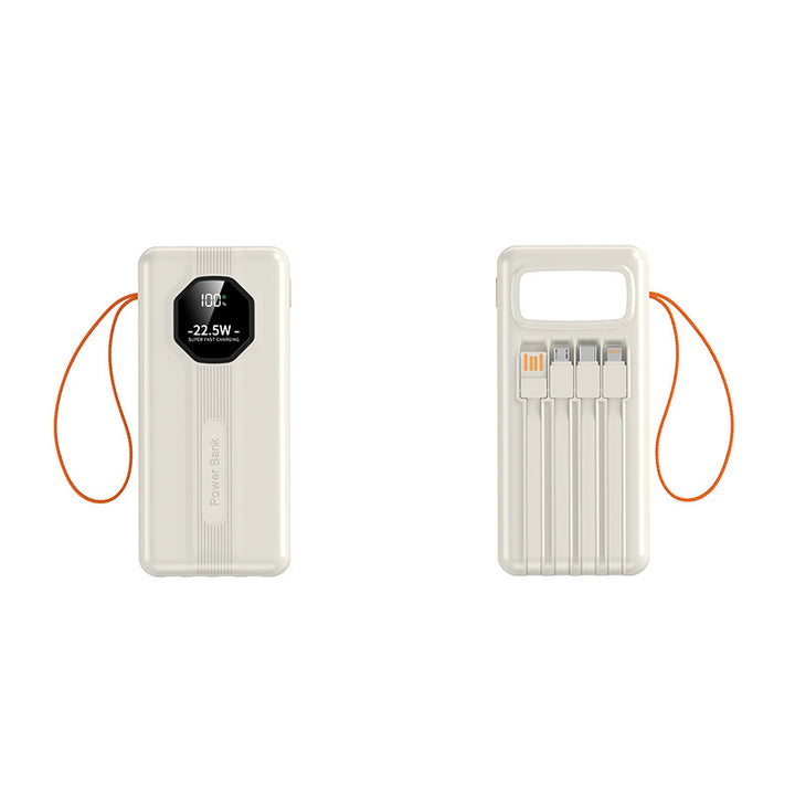 Portable power bank with integrated charging cables and intelligent fast charging function Stornfield