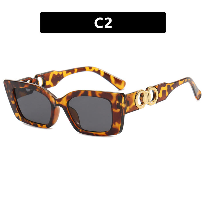 Women's fashionable square sunglasses with golden embellishments Stornfield