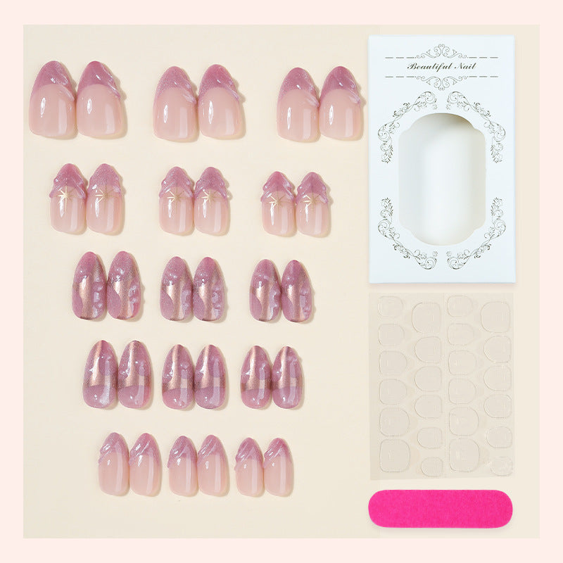 Artificial nail set with glamorous tip accents Stornfield