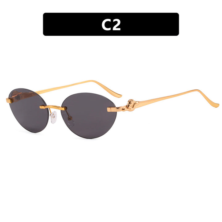 Women's round sunglasses with elegant, semi-transparent frame and fashionable details Stornfield