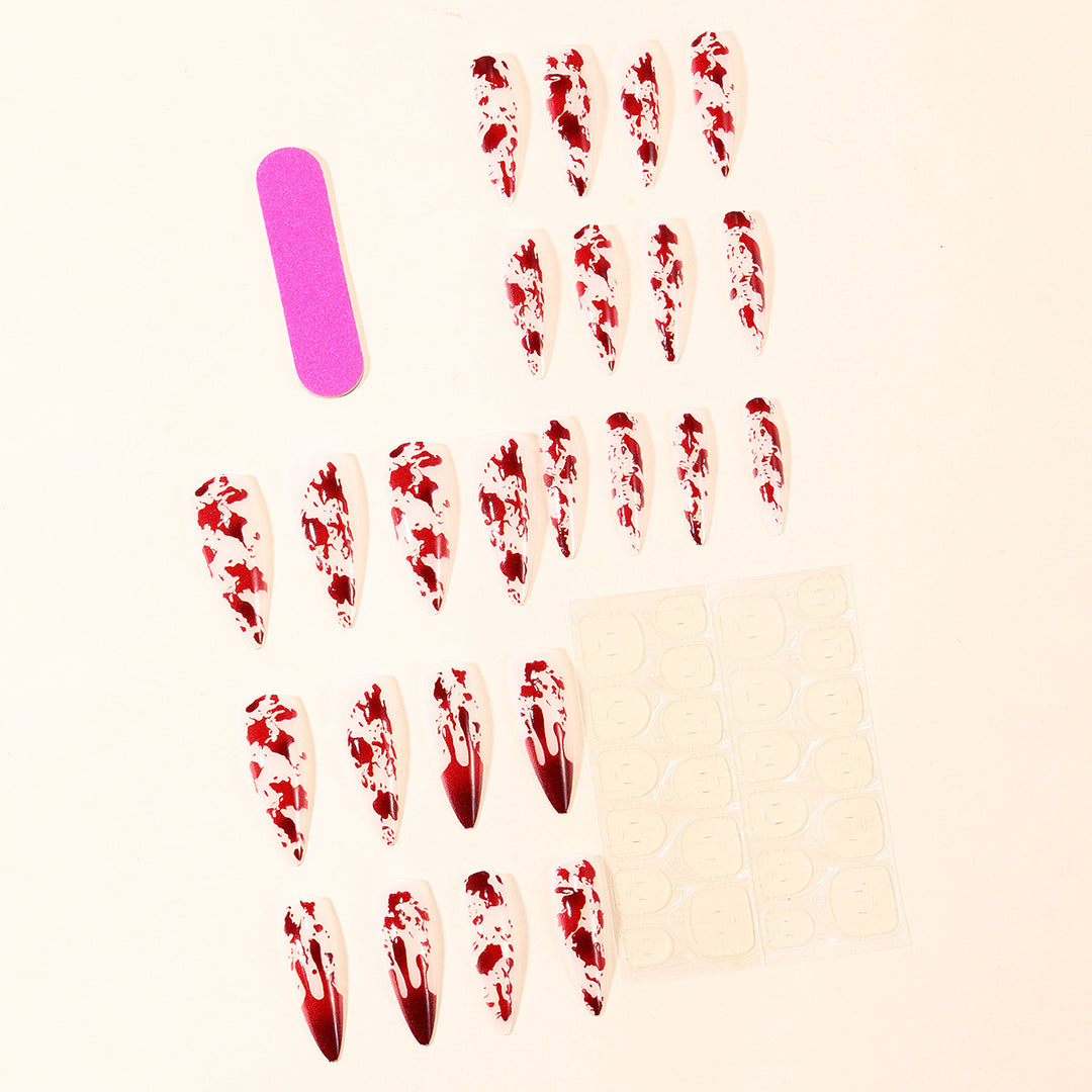 Gothic Blood Drip Stiletto Nail Art Extensions Stornfield