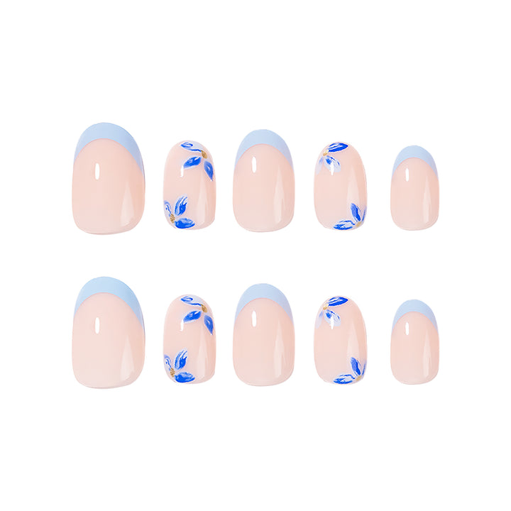 Artistic acrylic nails with elegant flower design Stornfield