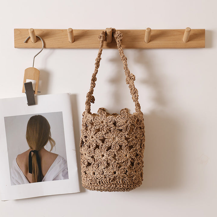 Handcrafted Macrame Bag In Floral Design Stornfield