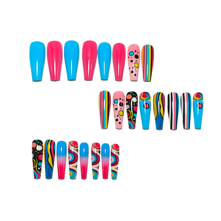 Artificial nails with Colorful Geometric Patterns Stornfield