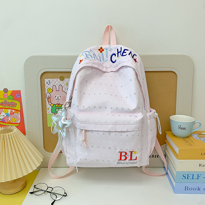 Playful Star-Embellished Casual Backpack Stornfield