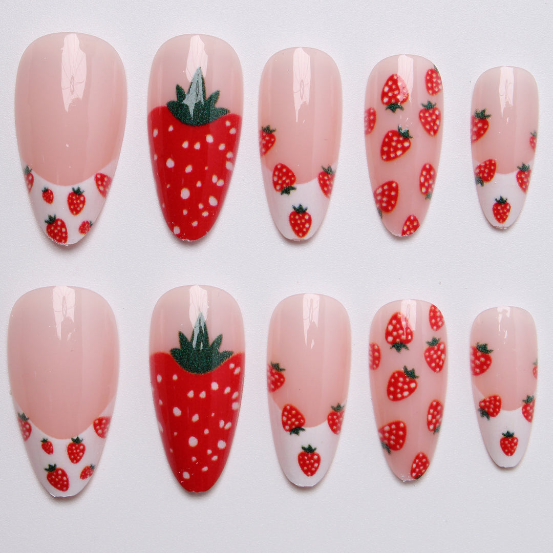 Artificial nails with strawberry design Stornfield