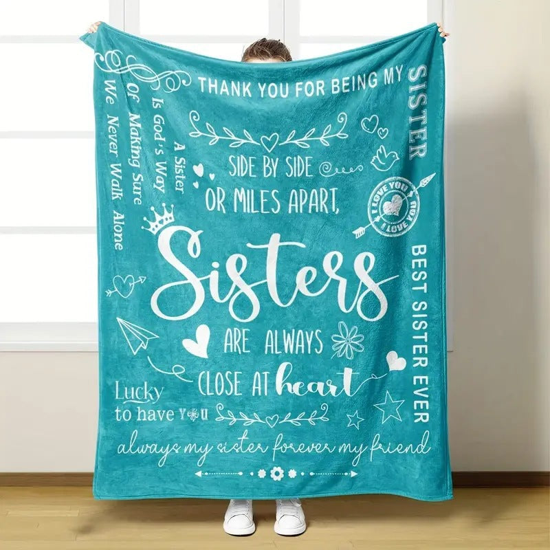 Inspirational Sister-Themed Fleece Blanket