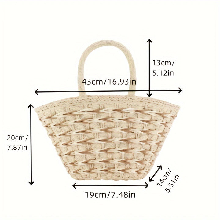 Basket bag with modern handles Stornfield