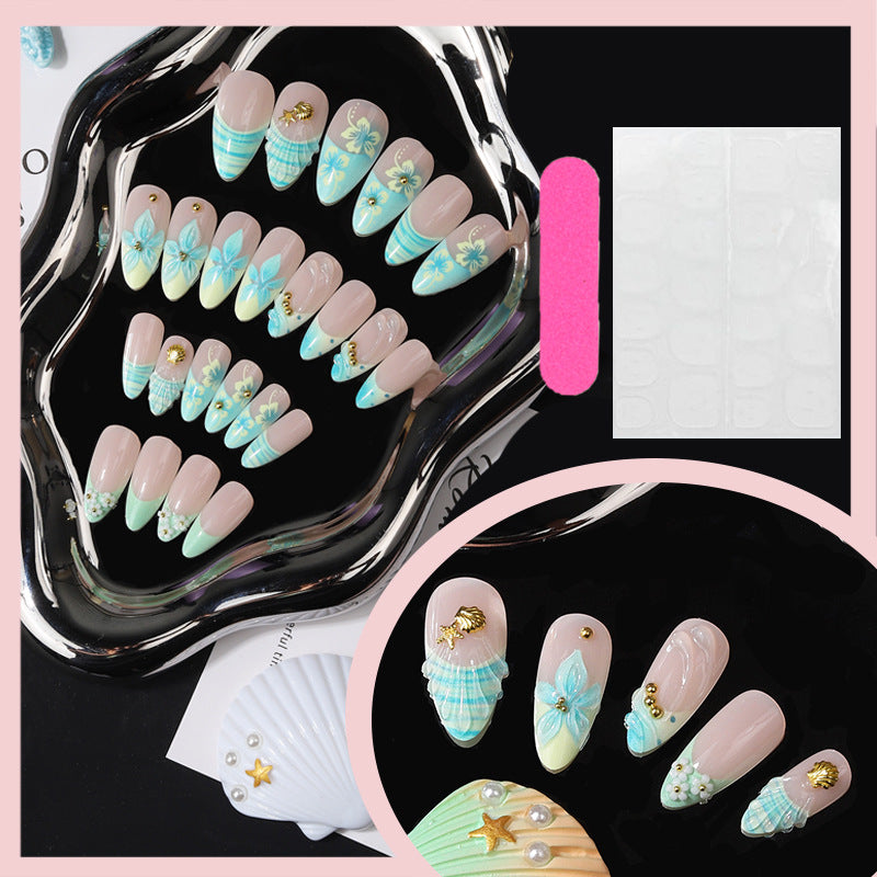 Artistic Tropical Floral Press-On Nail Set Stornfield