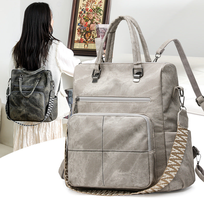 Versatile Multi-Compartment Faux Leather Backpack Stornfield