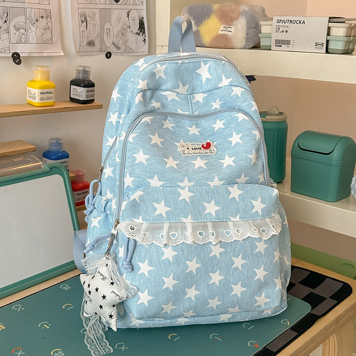 Trendy Star-Print School Backpack Stornfield