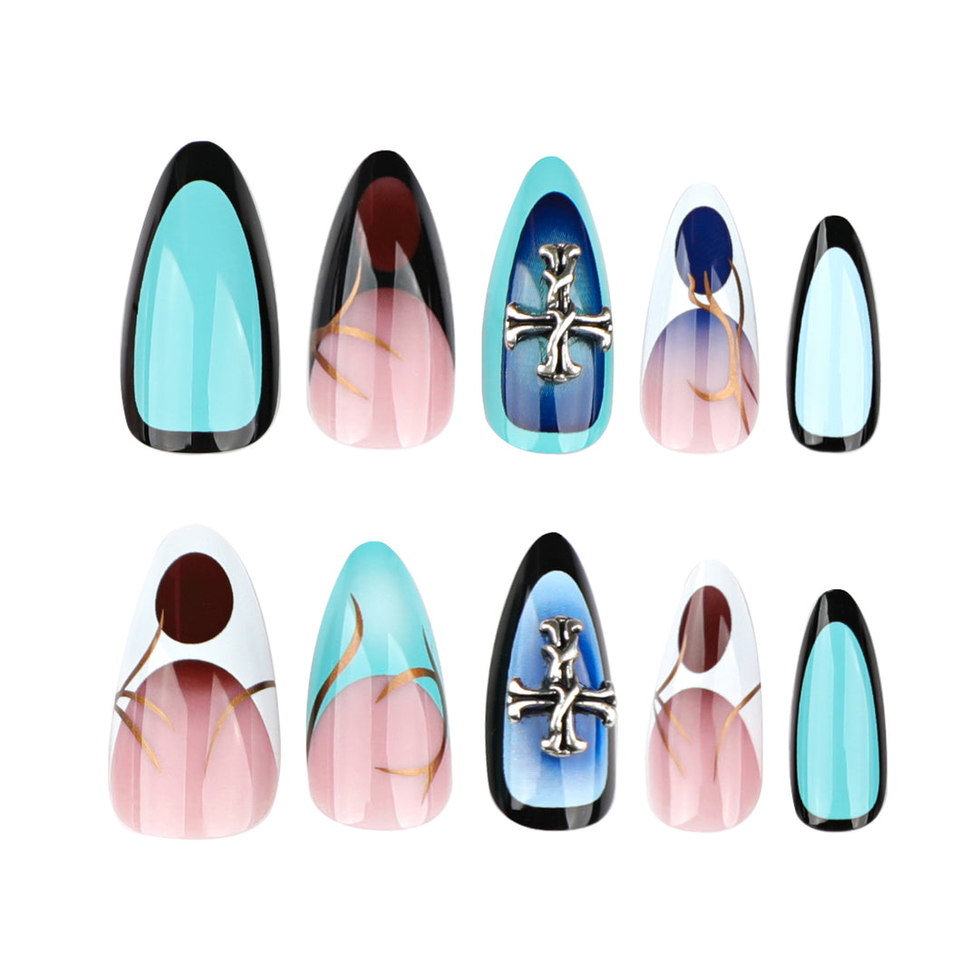 Artful stiletto nails with elegant design and 3D accents Stornfield