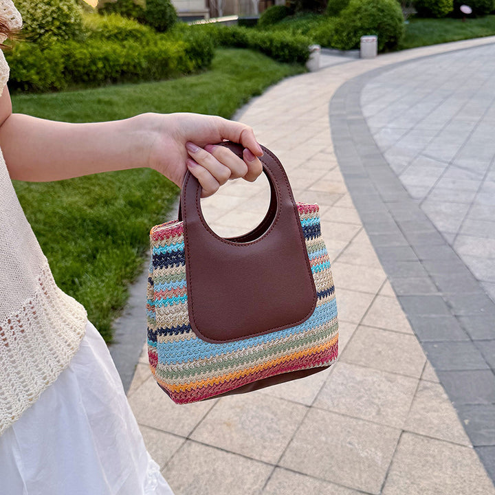 Multi-Textured Handheld Tote Bag