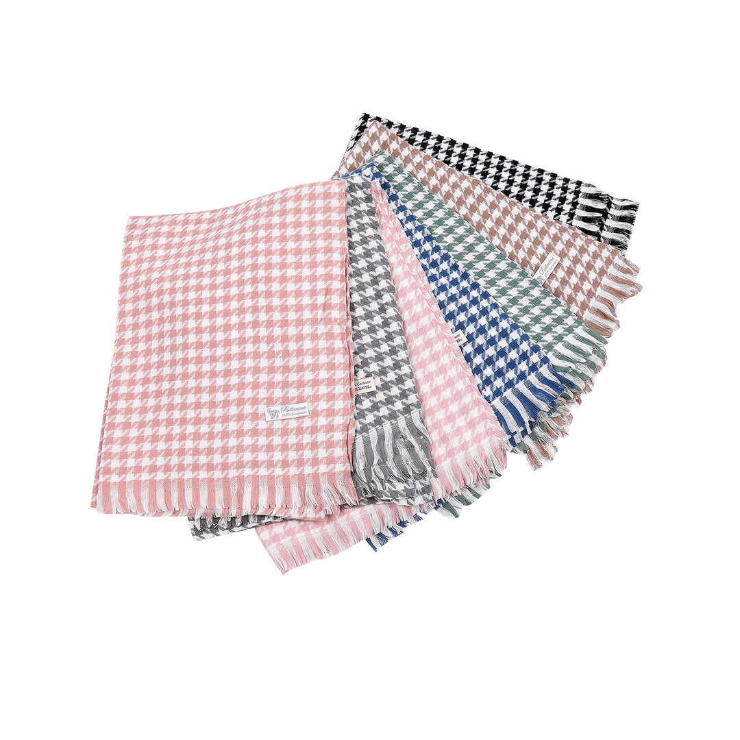 Ladies elegant scarf with houndstooth pattern Stornfield