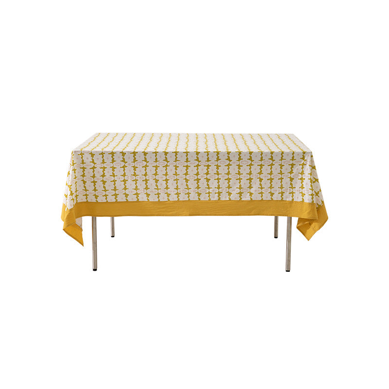 Cotton tablecloth with graphic all-over pattern and contrasting hem edge Stornfield
