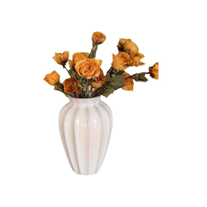 Elegant ceramic vase with ribbed structure Stornfield