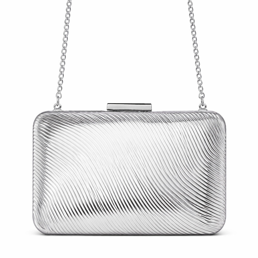 Sculpted Metallic Clutch