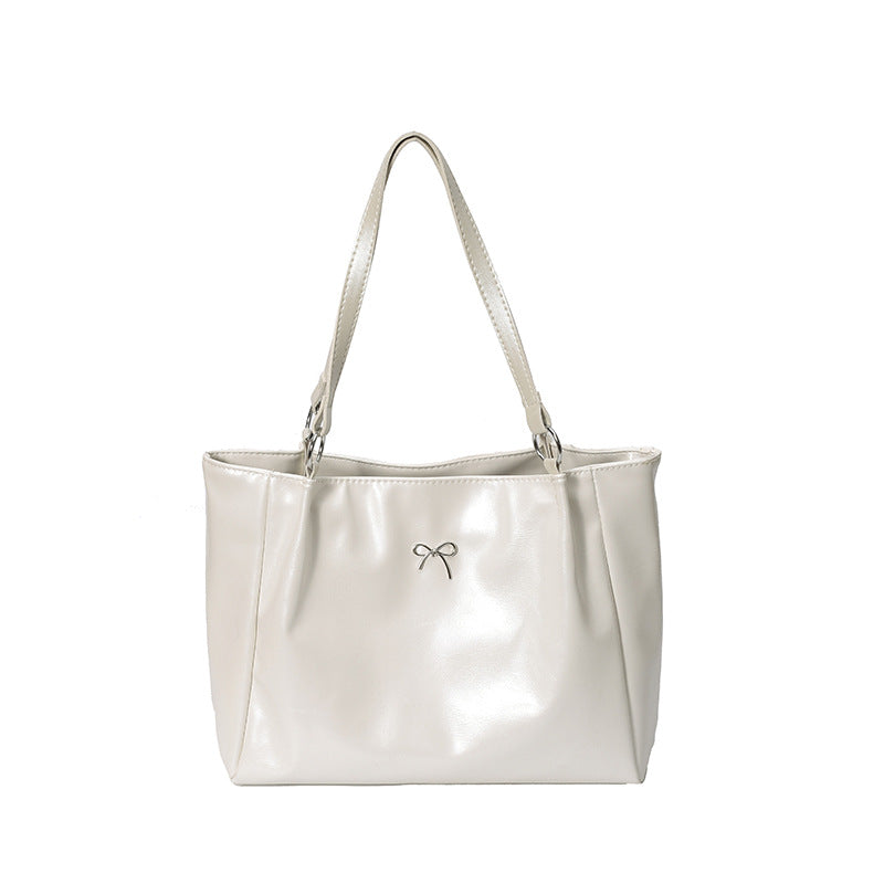 Glossy Vegan Leather Tote Bag