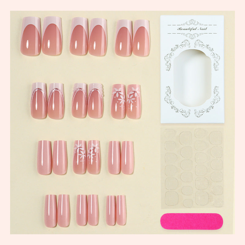 Decorative Press-On Nail Art Set with Floral Designs Stornfield