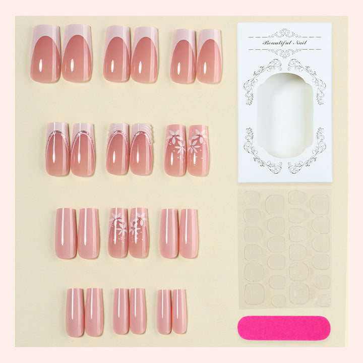 Decorative Press-On Nail Art Set with Floral Designs Stornfield