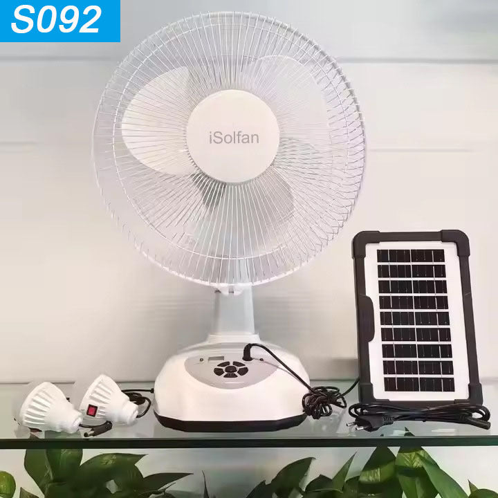 Women's portable solar stand fan with remote control and variable speed regulation Stornfield