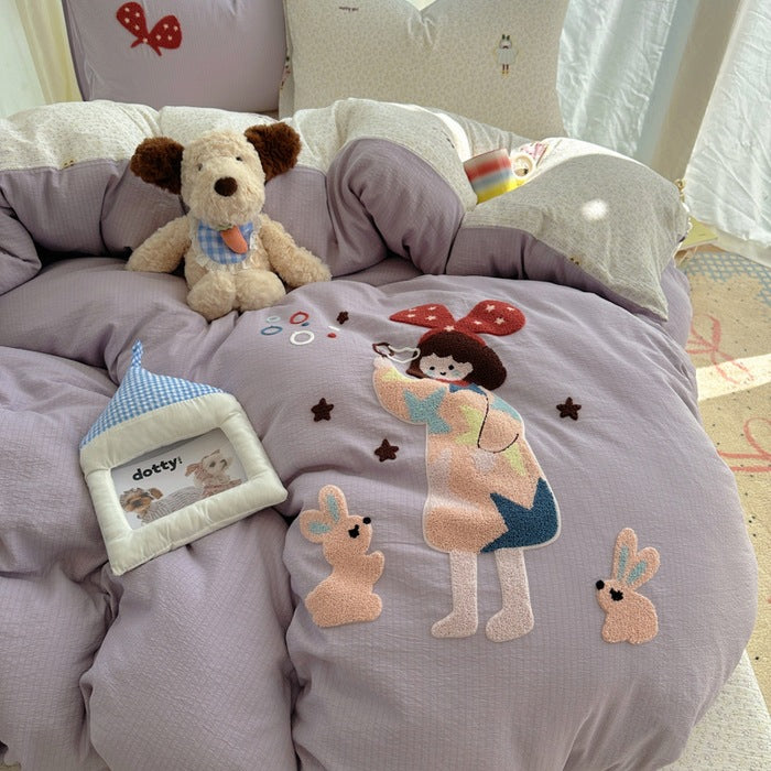 Children's Playful Cartoon Animal Themed Comforter Set