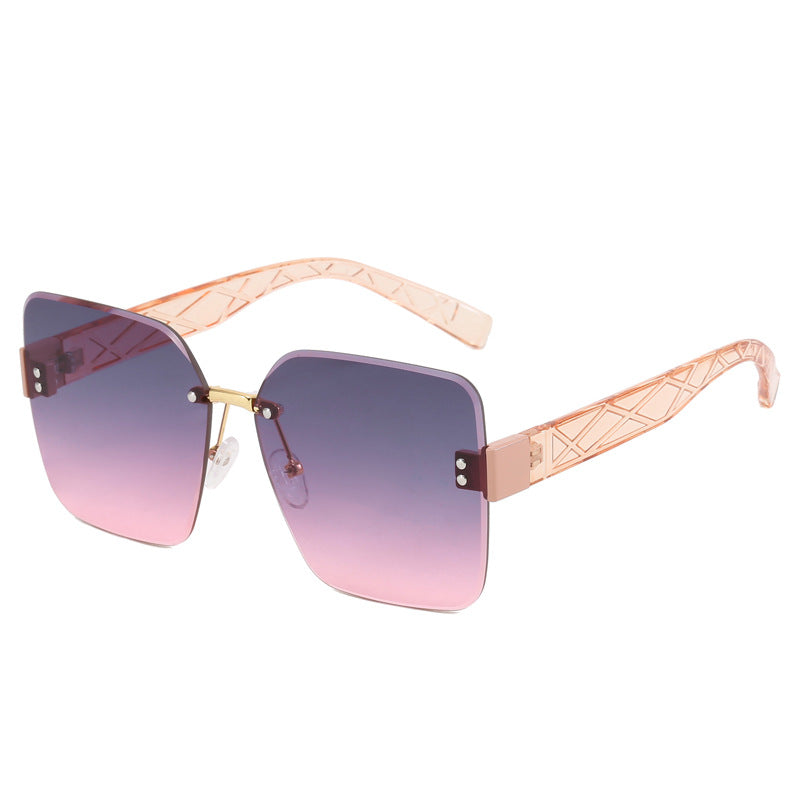 Women oversized square sunglasses with fashionable decor Stornfield