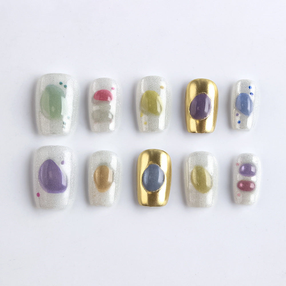 Artistic Stone-Inspired Press-On Nails Stornfield