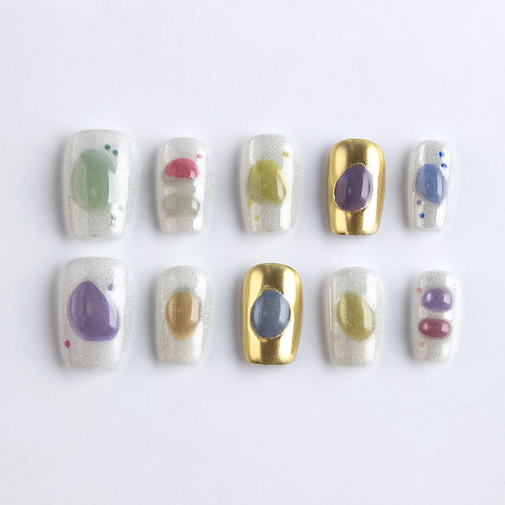 Artistic Stone-Inspired Press-On Nails Stornfield