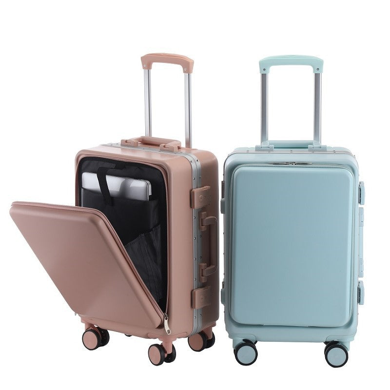 carry-on hardshell front-pocket spinner suitcase with quick-access compartment telescopic handle and smooth full-rotation wheels Stornfield