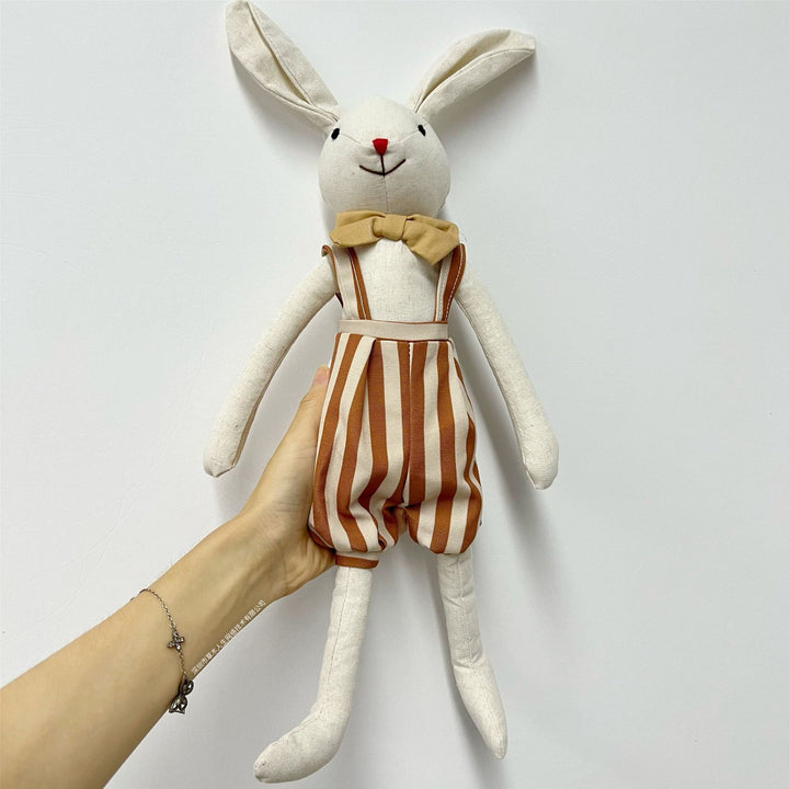 Handmade Organic Linen Bunny Doll with Long Limbs