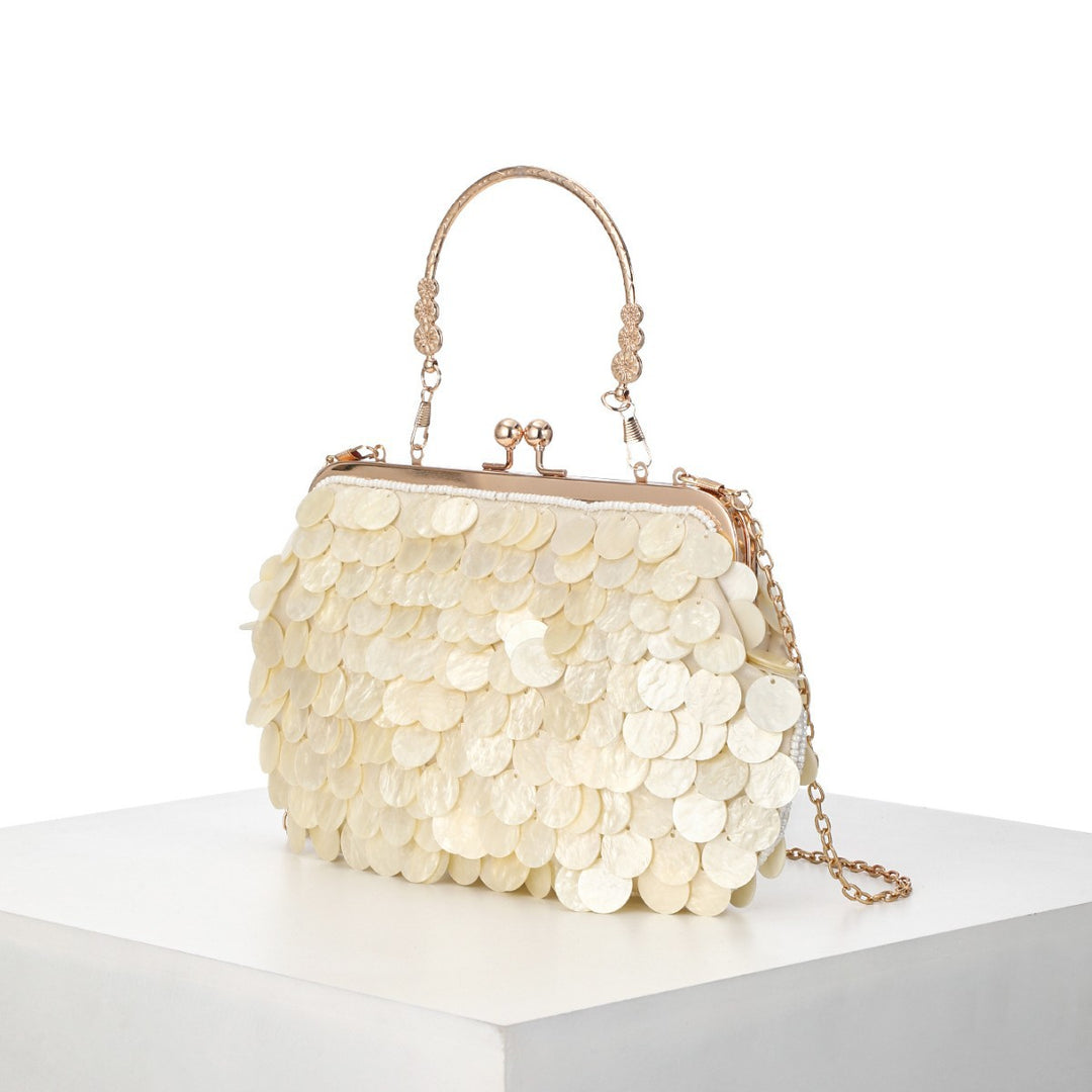 Elegant Shell-Sequined Evening Handbag