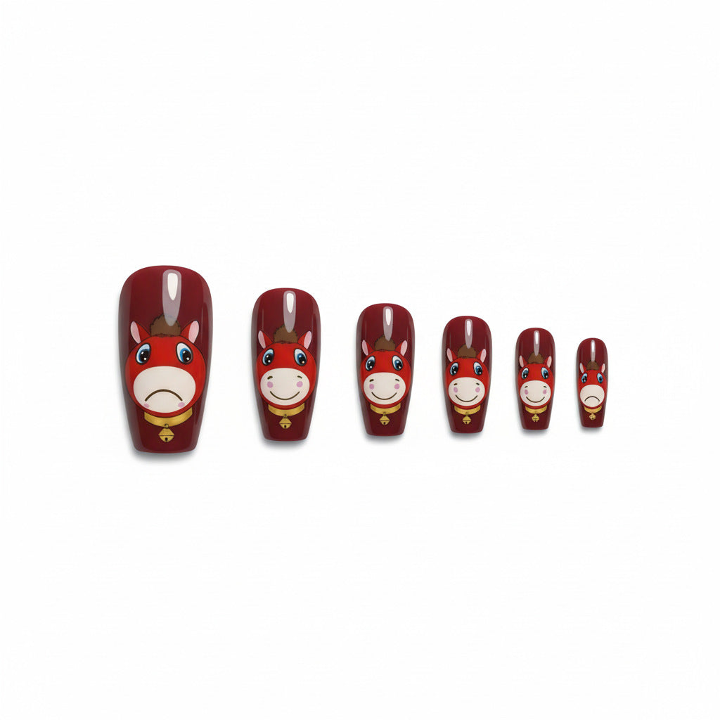 Artificial nails with playful horse motif Stornfield
