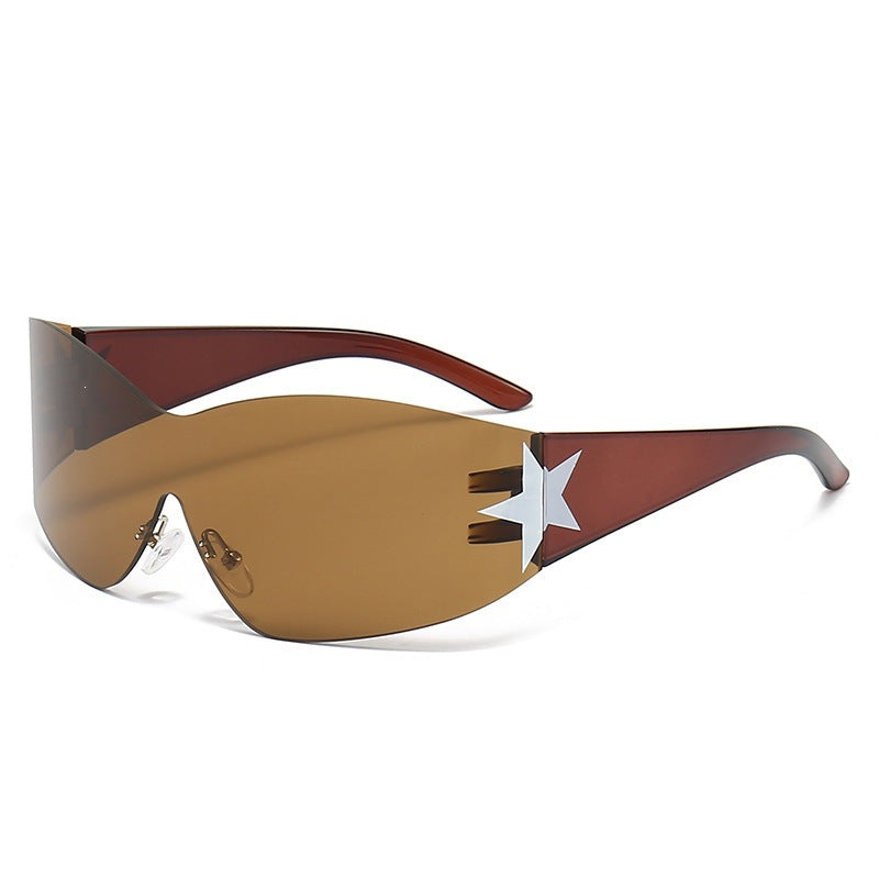 Sleek Shield Sunglasses with Star Accent Stornfield