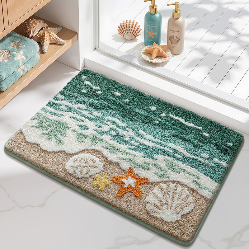 Soft Textured Abstract Pattern Bath Mat