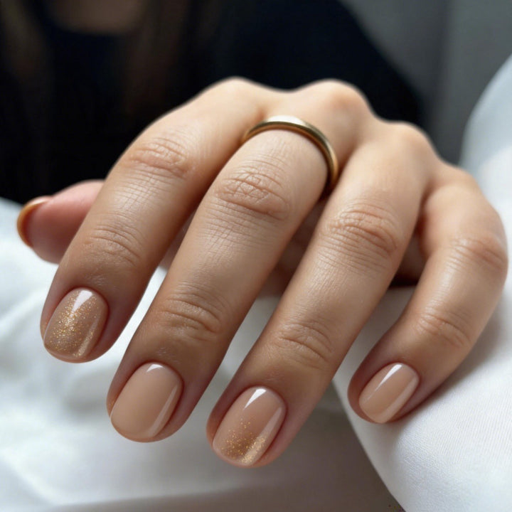 Elegant artificial nails with delicate glitter effect Stornfield