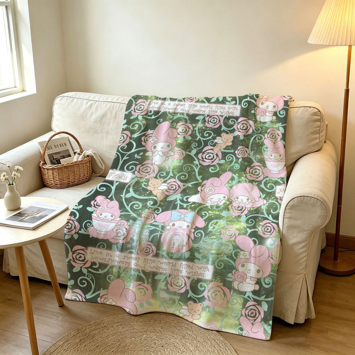 Soft Cartoon-Themed Fleece Throw Blanket