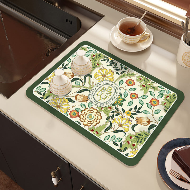 Decorative Botanical Kitchen Mat