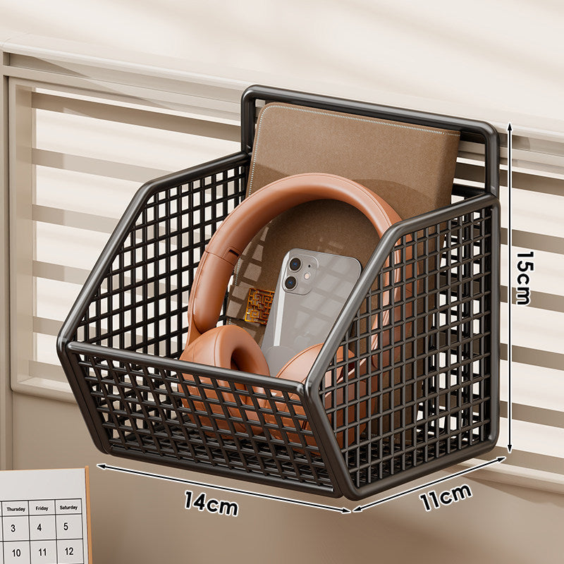 Over-Rail Metal Grid Hanging Storage Basket Organizer for Bunk Bed and Desk