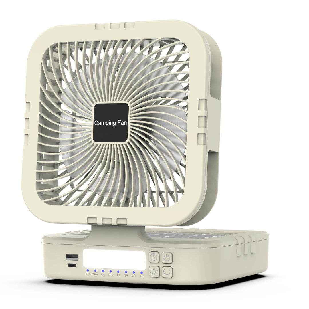 Portable Battery-Operated Camping Fan with LED Light Stornfield