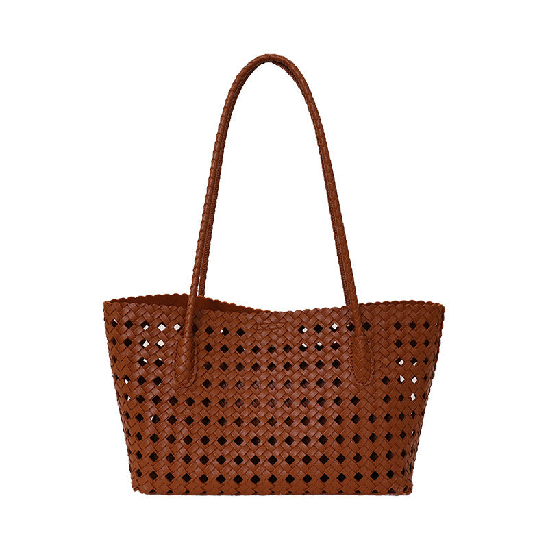 Woven Leather Tote Bag
