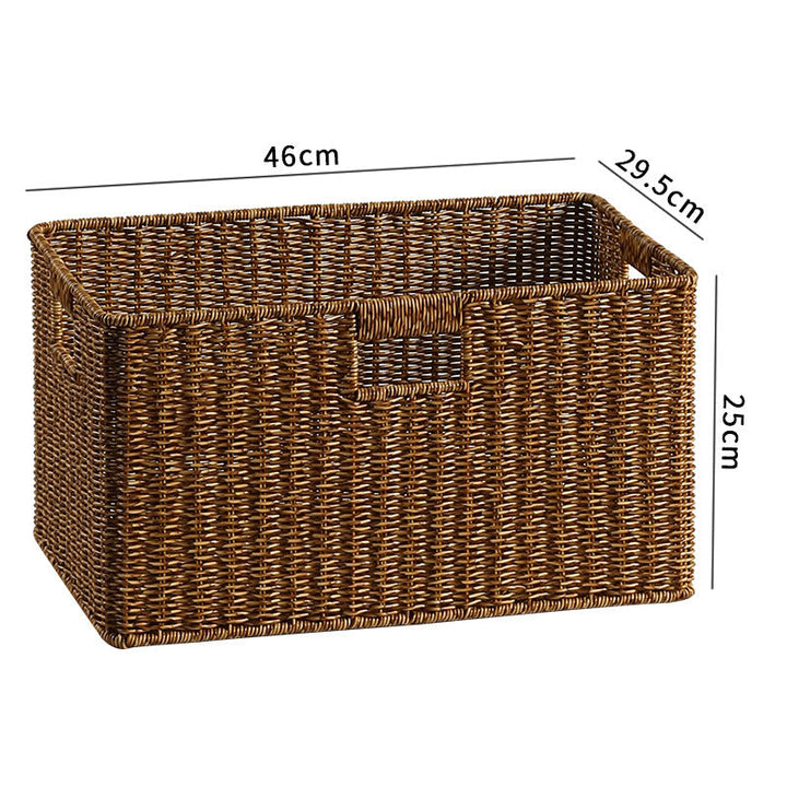 Handwoven Rectangular Storage Bin with Cutout Handles Stornfield