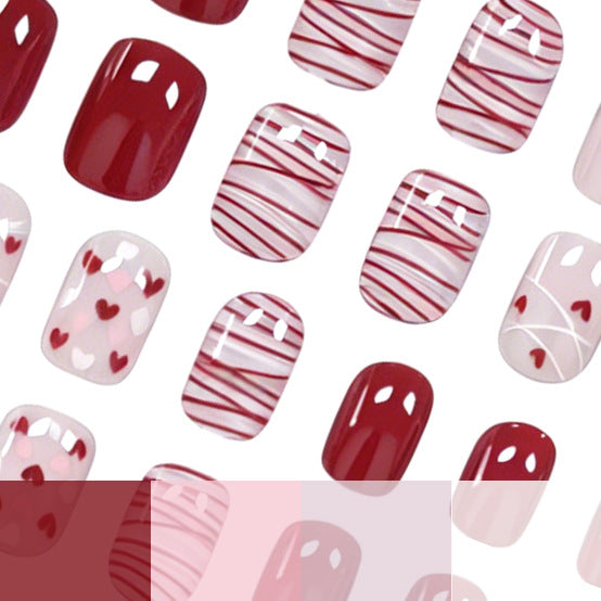 Elegant Heart-Themed Nail Art Set Stornfield